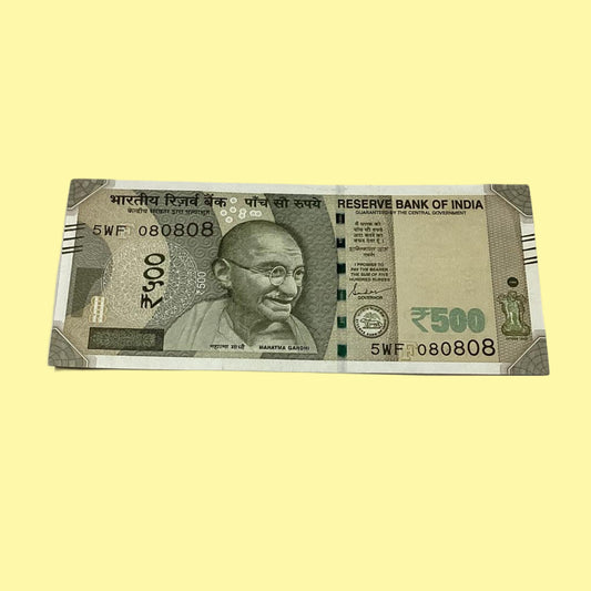 Rs 500 Note Serial 080808 Doubling Number 