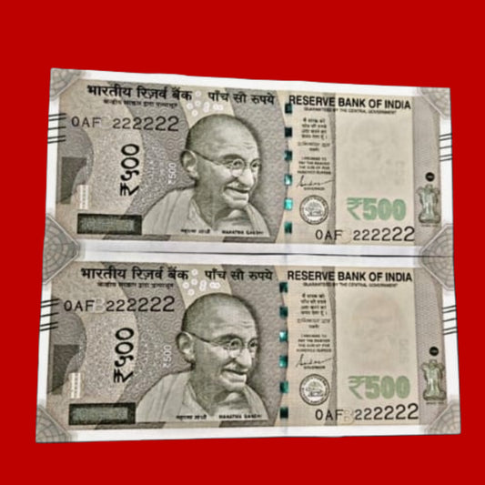 Rs 500 all 222222 solid number governor shaktikant das rare collectible - Collection Bazzar