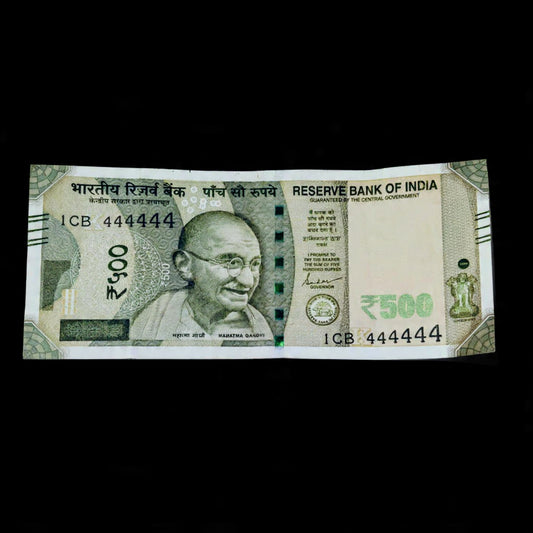 Rs 500 Note Serial 444444 All 4 Solid Number Rare - Collection Bazzar