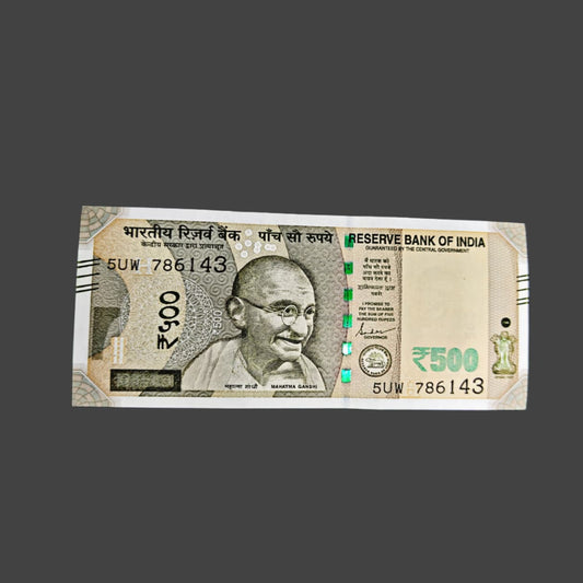 Rs 500 Note Serial 786143 Starting 786 Bismillah Holy Ending Love | Rare Collectible - Collection Bazzar
