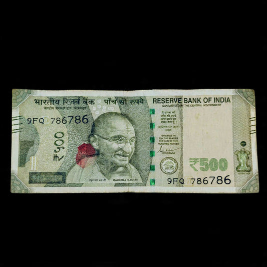 Rs 500 Note Serial 786786 Double 786 Holy Bismillah Number Rare - Collection Bazzar