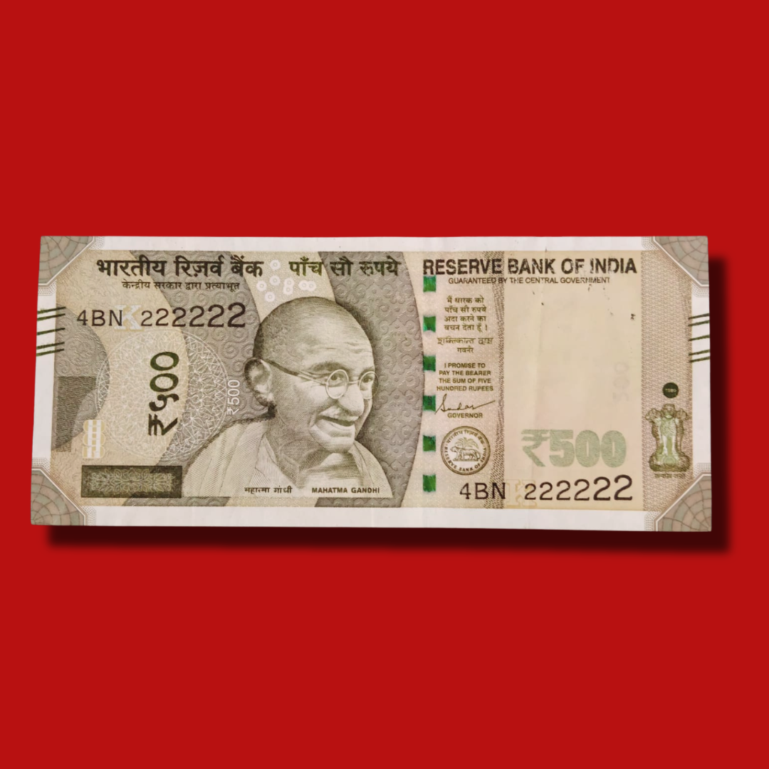 Rs 500 Note Solid Numbers 222222 All 2 Number Fancy Number - Collection Bazzar