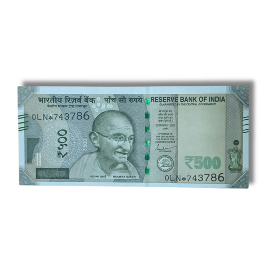 Rs 500 Note Star Serial 743786 Ending 786 Holy Bismillah Number Rare Collectible - Collection Bazzar