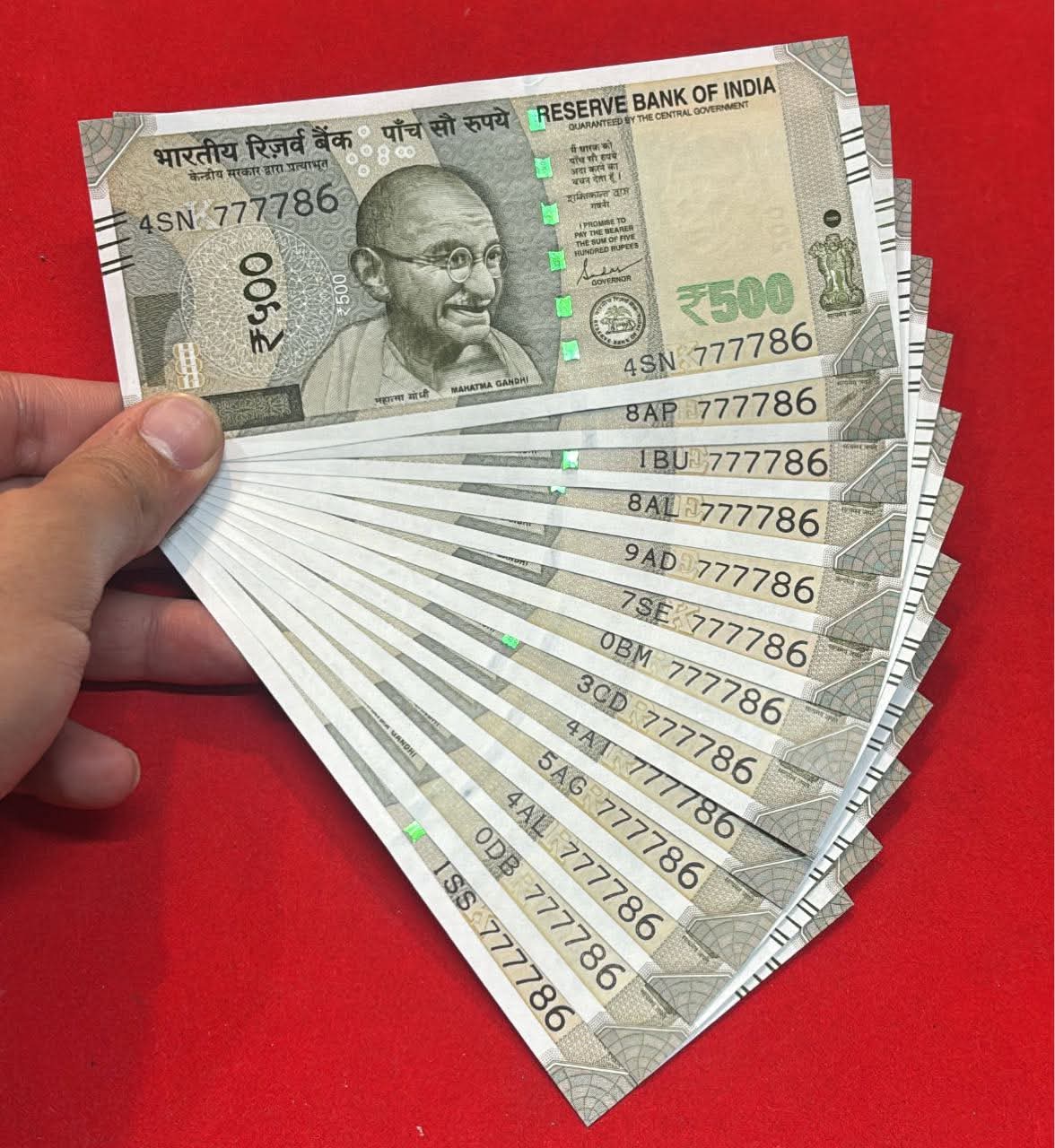 Rs 500 Note Starting 7777 Ending 786 | UNC Condition | Each Note ₹1000 - Collection Bazzar