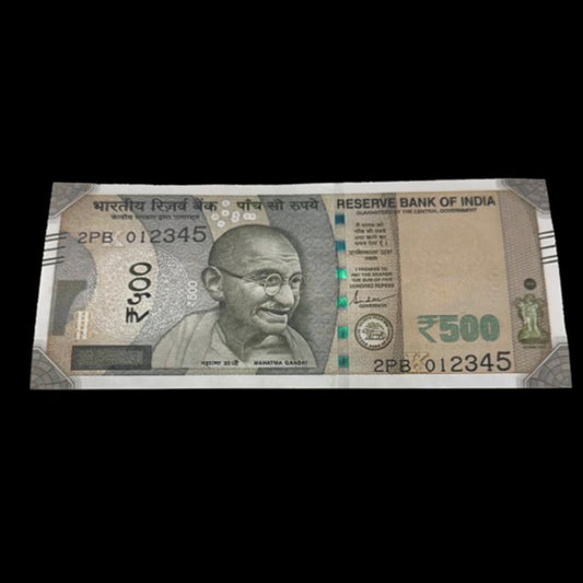 Rs 500 Note Straight Ladder 012345 Serial Number - Collection Bazzar
