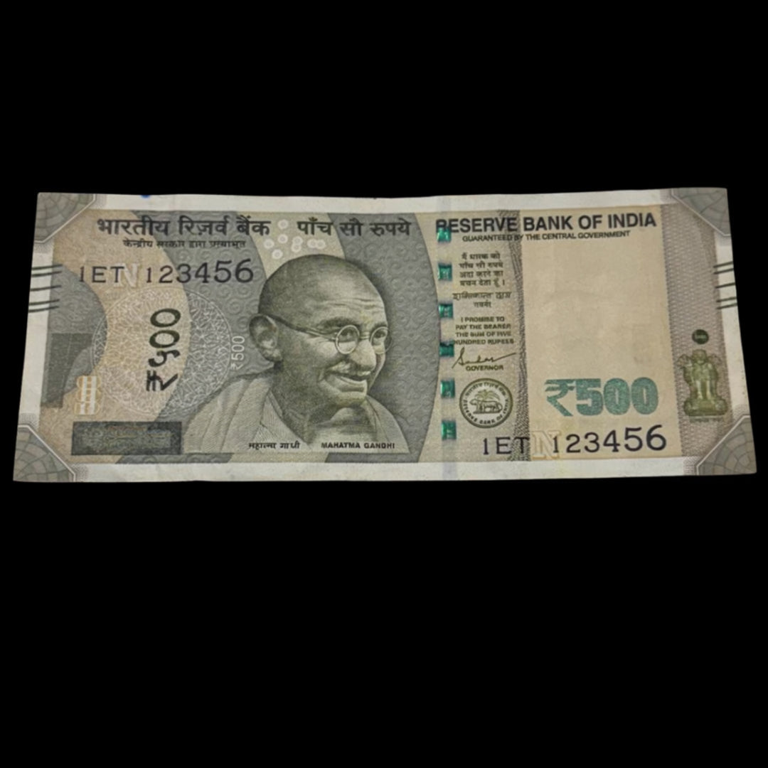 Rs 500 Note Straight Ladder 123456 Governor Shaktikant Das - Collection Bazzar