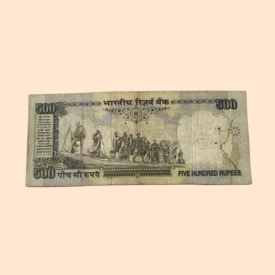 Rs 500 Note old Error or Misprint Serial 687440 | Printing Shifted Number Cut Rare Collectible - Collection Bazzar