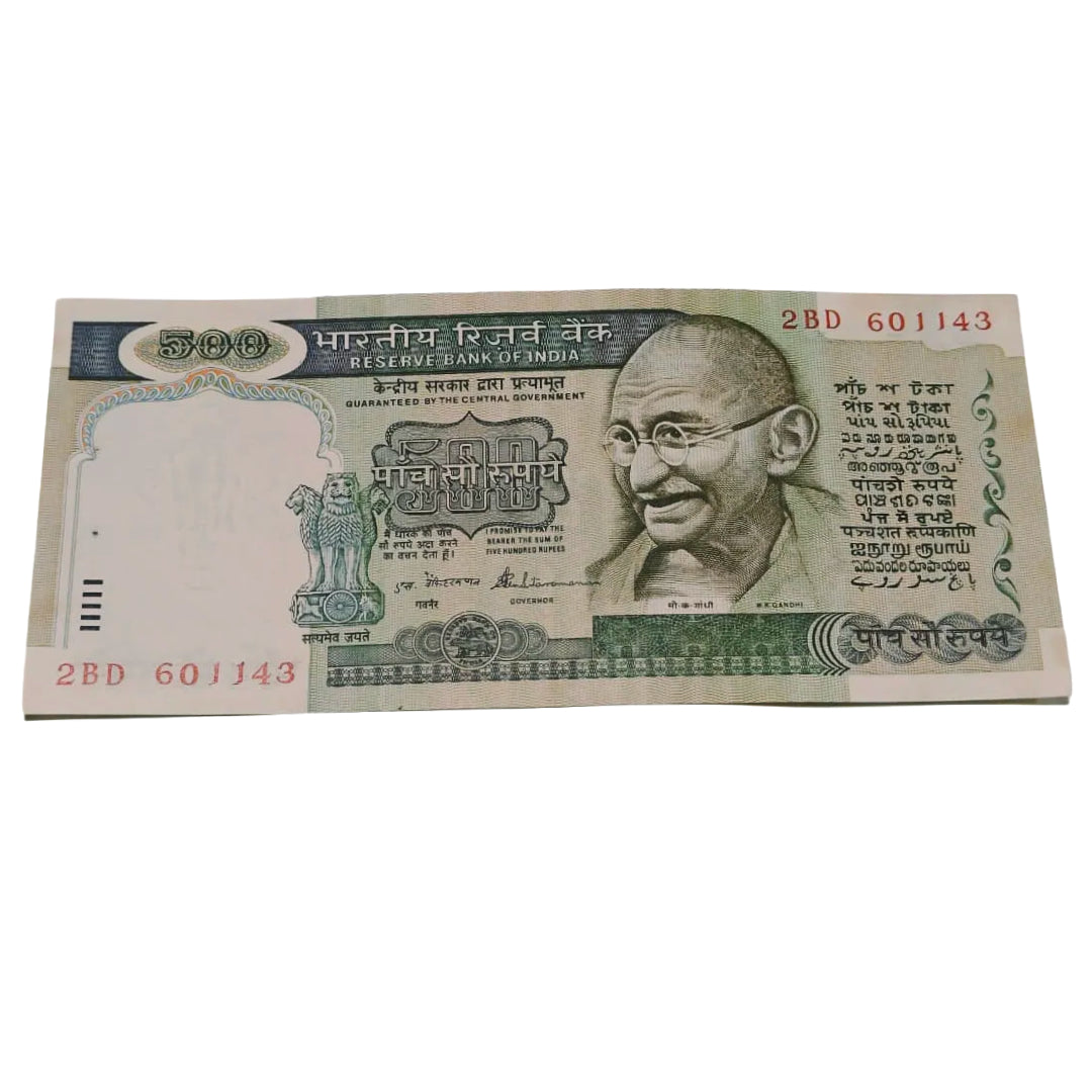 Rs 500 Note 601143 Ending 143 | I Love You Number | Governor S Vaikatraman UNC - Collection Bazzar