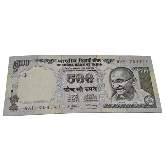 Rs 500 old Issue C rangrajan sign serial no 764141 silver thread note - Collection Bazzar