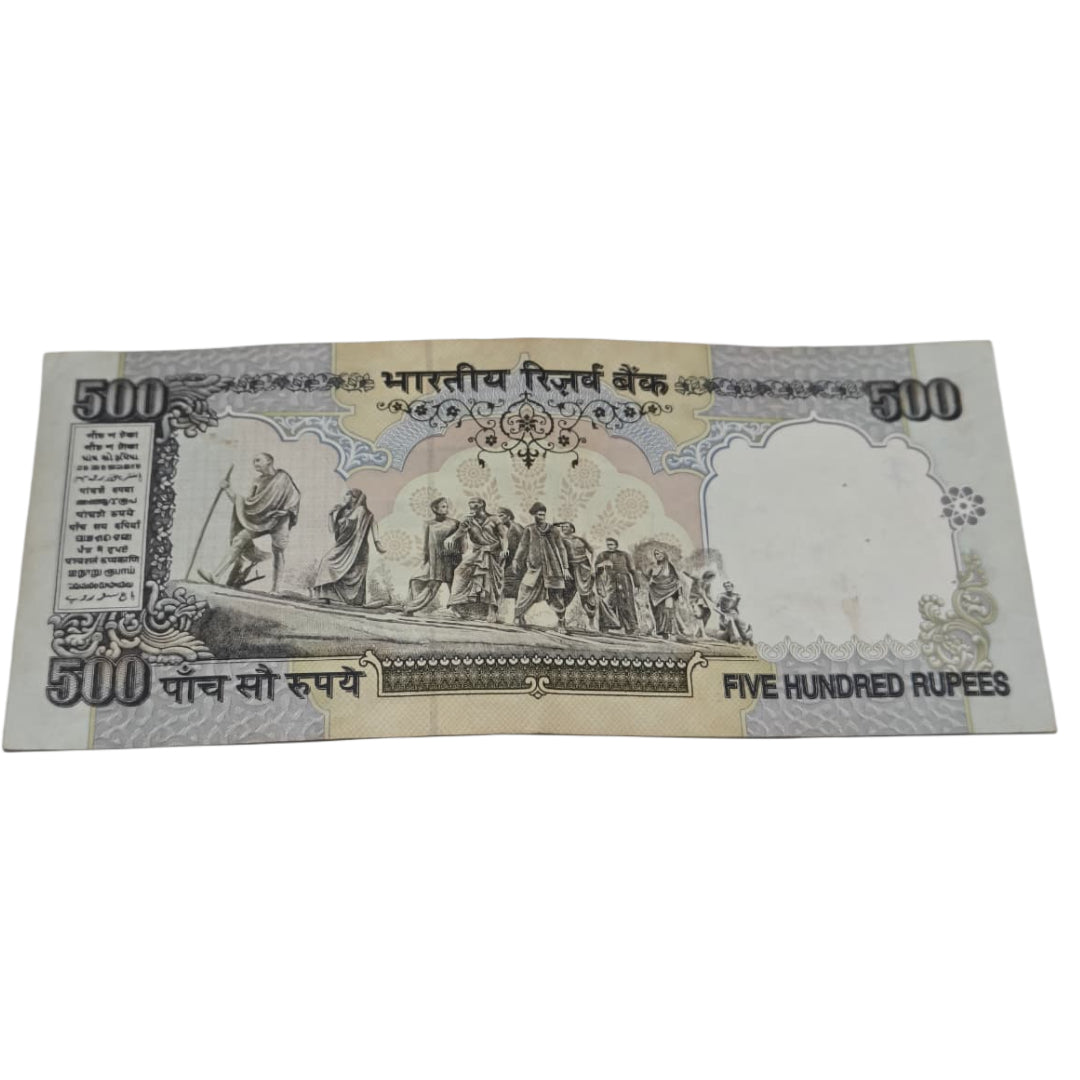 Rs 500 old Issue C rangrajan sign serial no 764141 silver thread note - Collection Bazzar