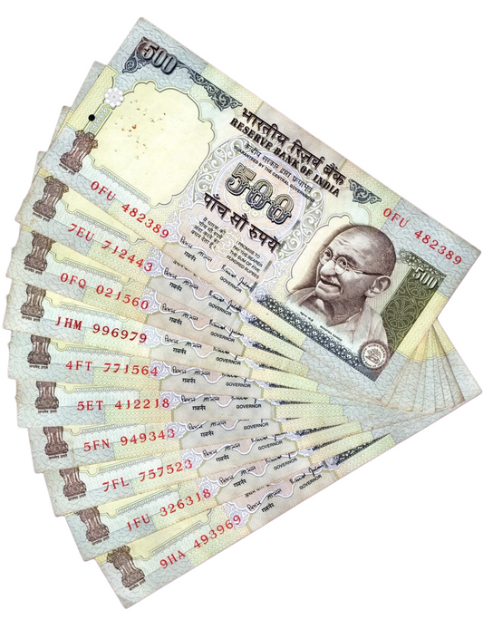 Rs 500 Note Grey - All silver thred For Excellent Grade Each as low as  10pcs lotIndianbanknotes - Collection Bazzar