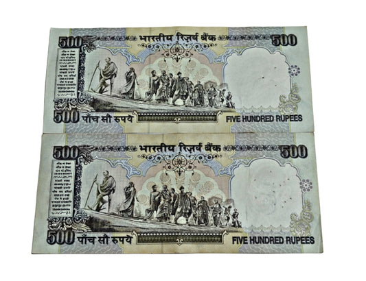 Rs 500 Silver Thread Note | Old RBI Issue Gandhi Series Collectible Indian Currency - Collection Bazzar