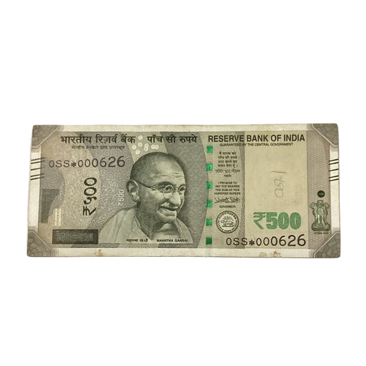 Rs 500 Star Note 000626 fancy New Series  Collectible - Collection Bazzar