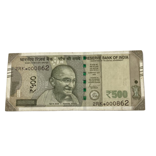 Rs 500 Star Note 000862 fancy New Series  Collectible - Collection Bazzar