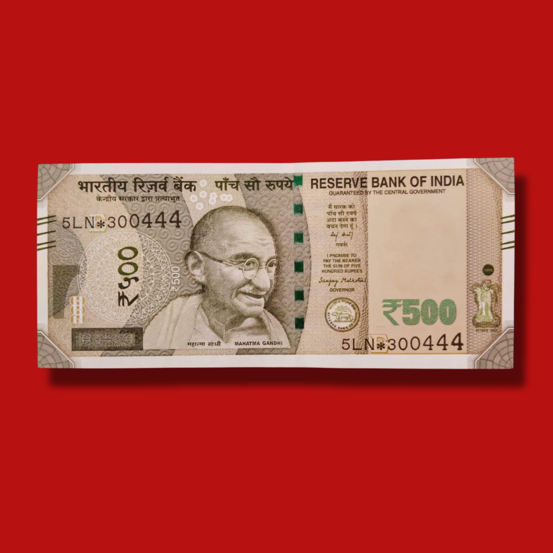 Rs 500 Star Note 300444 Serial Number also Birthday Note - Collection Bazzar