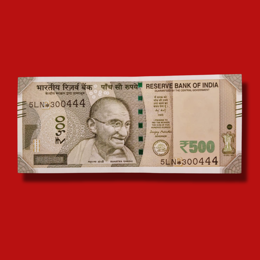 Rs 500 Star Note 300444 Serial Number also Birthday Note - Collection Bazzar