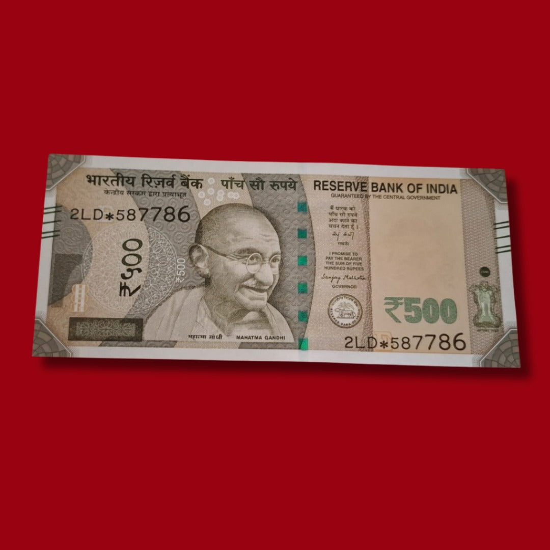 Rs 500 Star Note 587786 Ending 786 Holy Number Collectible - Collection Bazzar