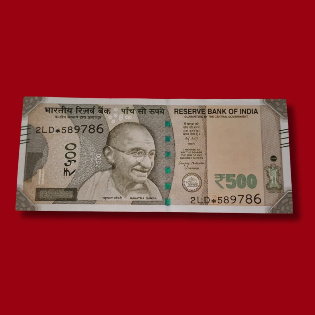 Rs 500 Star Note 589786 Ending 786 Holy Number Collectible - Collection Bazzar