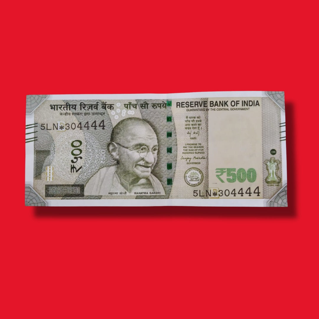 Rs 500 Star Note 5LN★304444 Ending 4444 Rare Currency Collectible - Collection Bazzar