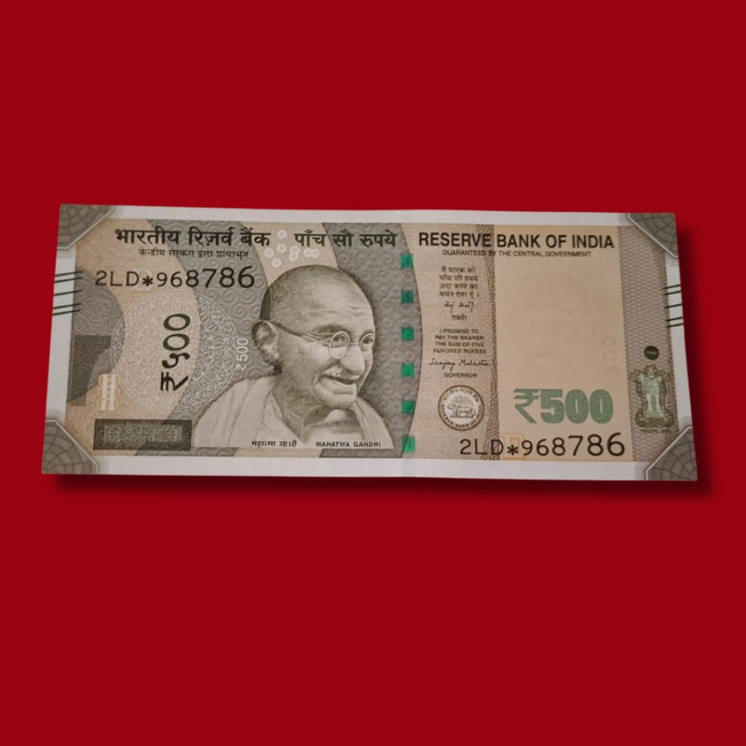 Rs 500 Star Note 968786 Ending 786 Holy Number Collectible - Collection Bazzar