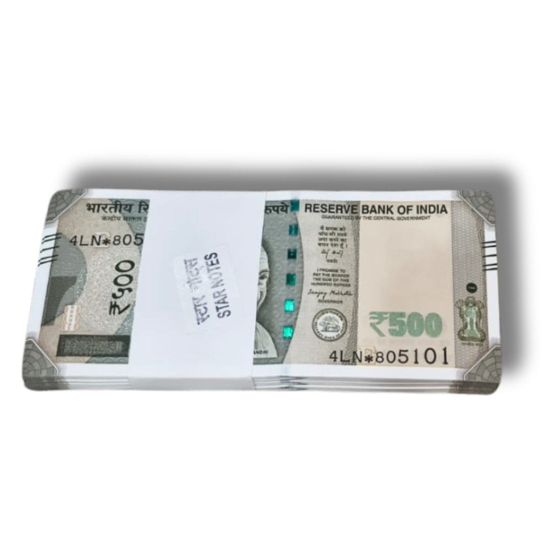 Rs 500 Note Star Bundle year 2025 Sanjay Malhotra 100 Notes - Collection Bazzar