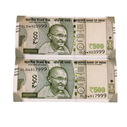 Rs 500 star note ending 999  rare collectible - Collection Bazzar