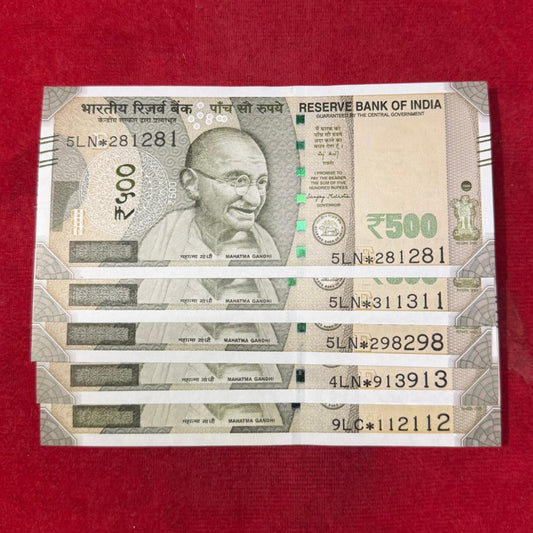 Rs 500 Star Notes Doubling Number Each Note Price Mention - Collection Bazzar