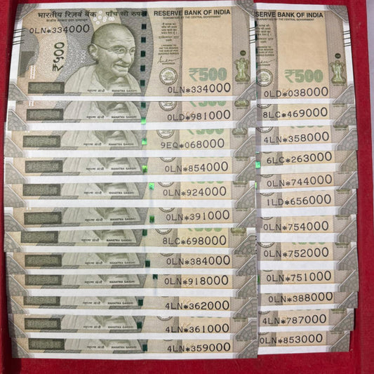 Rs 500 Star Notes Each Note Price Mention Ending Triple Zeros - Collection Bazzar