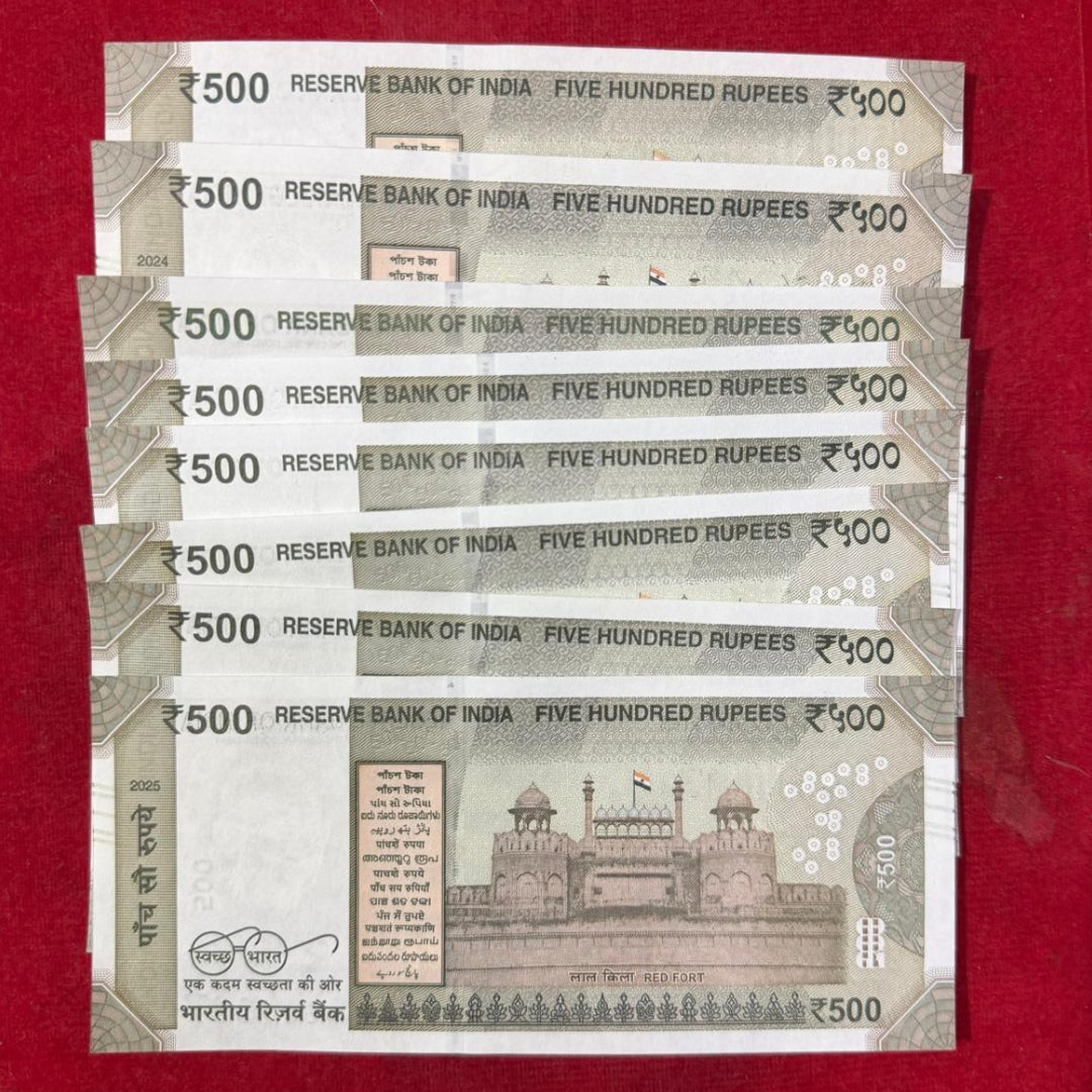 Rs 500 Star Notes Ending Holy  and love Number 143 and 687 each note price - Collection Bazzar