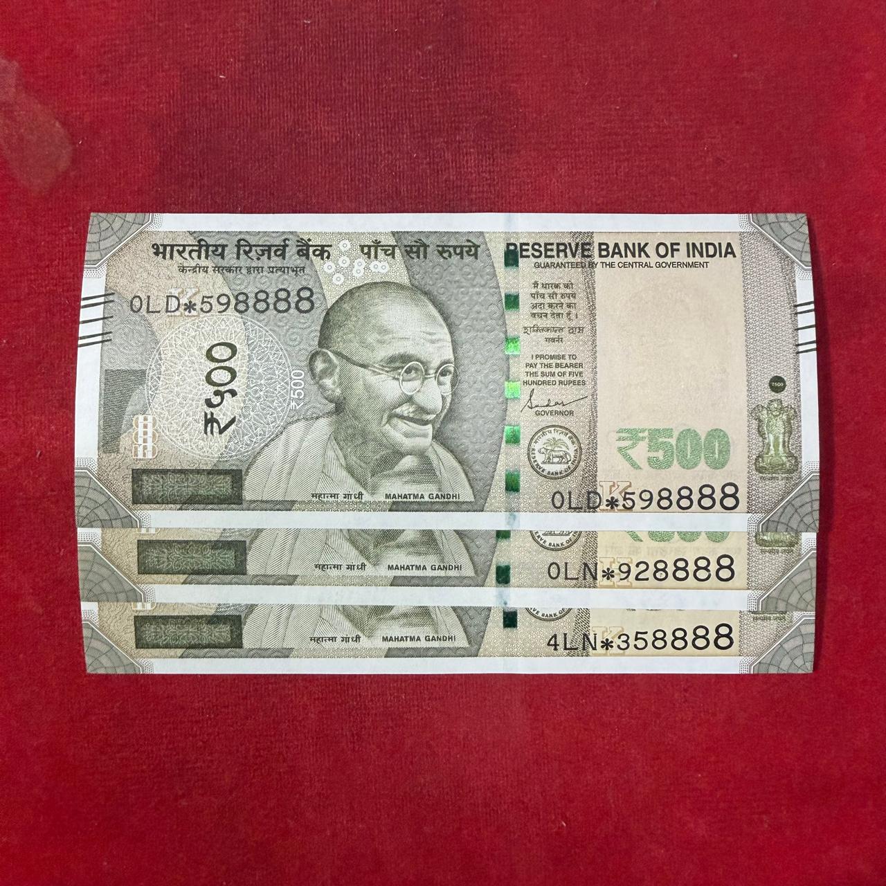 Rs 500 Star Notes XX8888 Ending 4 Times 8 Each Note Price - Collection Bazzar