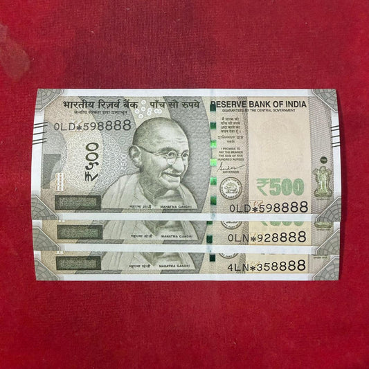 Rs 500 Star Notes XX8888 Ending 4 Times 8 Each Note Price - Collection Bazzar