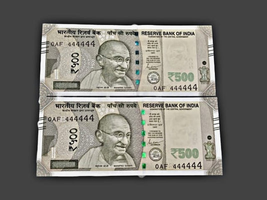 Rs 500 all 444444 solid number governor shaktikant das rare collectible - Collection Bazzar