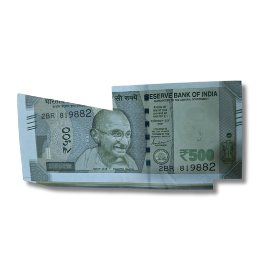 Rs 500 extra paper error 819882 unc condition - Collection Bazzar
