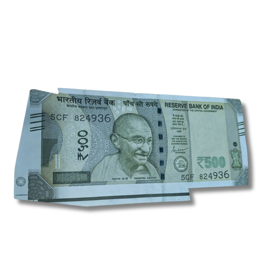 Rs 500 extra paper error 824936 unc condition - Collection Bazzar