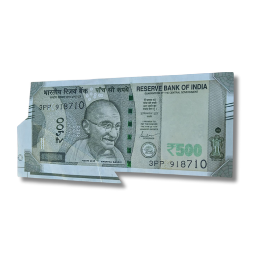 Rs 500 extra paper error 918710 unc condition - Collection Bazzar