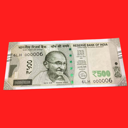Rs 500 lower number 000006 governor urjit patel - Collection Bazzar