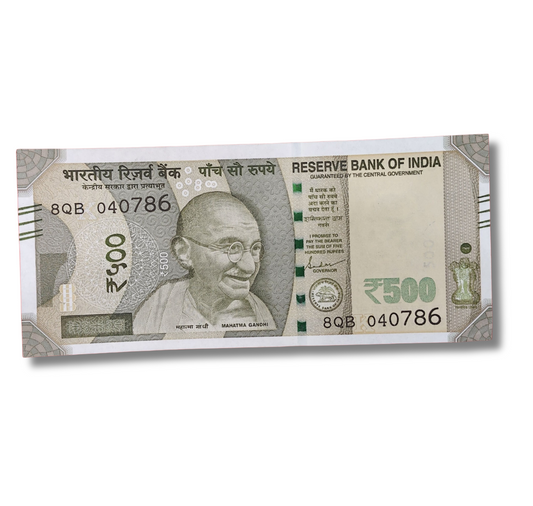 Rs 500 new date of birth 04.07.86 plus ending 786 bismillah holy number shakti kant das excellent condition - Collection Bazzar