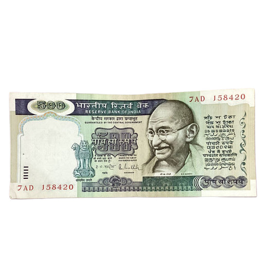 Rs 500 note 158420 ending 420 fancy number governor r n malhotra rare collectible - Collection Bazzar