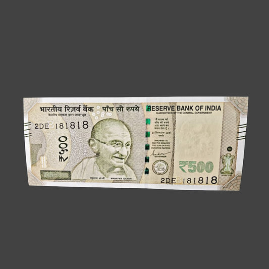 Rs 500 note 181818 tripling number governor shaktikant das rare collectible - Collection Bazzar