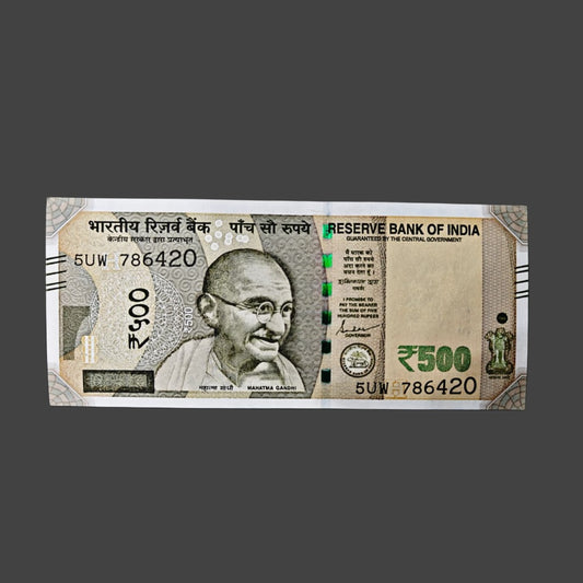 Rs 500 note 786420 starting 786 holy bismillah plus 420 fancy governor shaktikant das rare collectible - Collection Bazzar