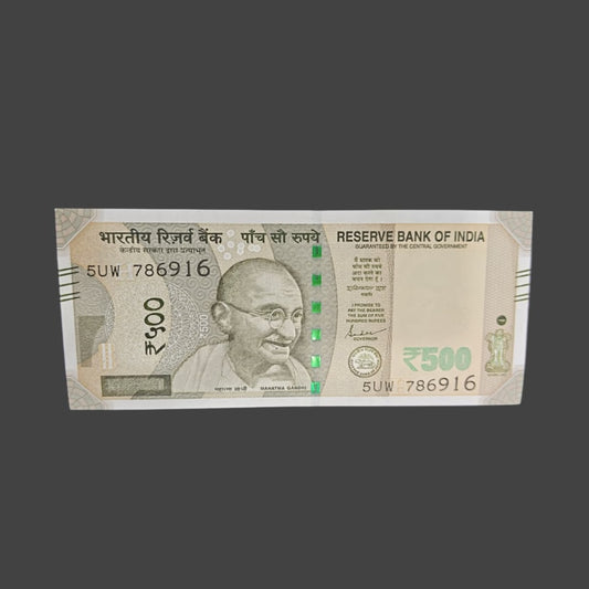 Rs 500 note 786916 starting 786 holy bismillah plus 916 ending hallmark number governor shaktikant das rare collectible - Collection Bazzar