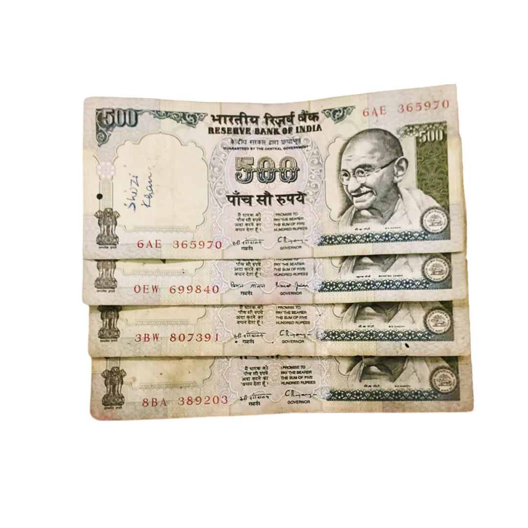 Rs 500 note governor c rangrajan Bimal Jalandhar rare collectible 4 pis - Collection Bazzar