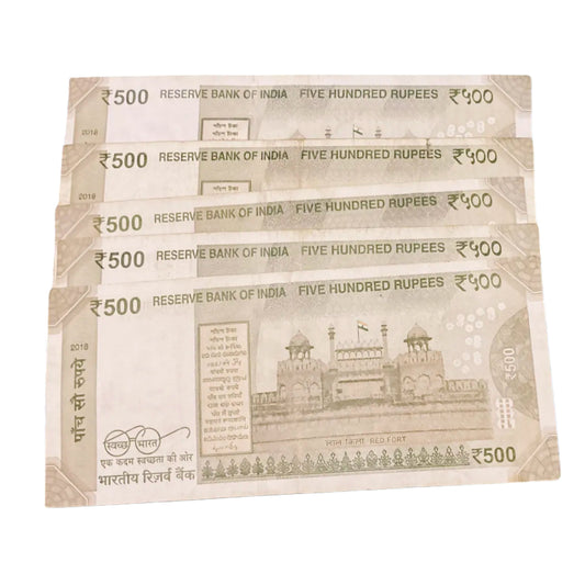 Rs 500 notes lakha number governor urjit patel rare collectible 5 note lot - Collection Bazzar
