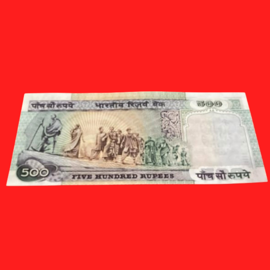 Rs 500 old 936791 back side gandhiji dandi march governor C rangrajan - Collection Bazzar