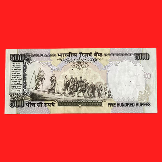 Rs 500 old issue Silver Thread C Rangrajan sign serial no 5CS 391247 - Collection Bazzar