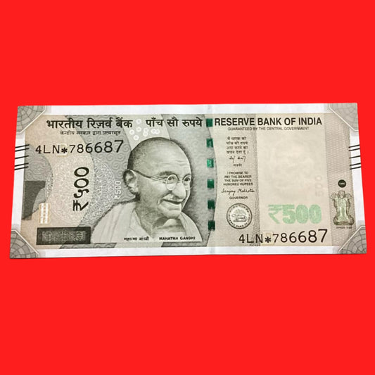 Rs 500 star double 786786 type (786687 ) vintage and rare - Collection Bazzar