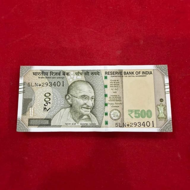 Rs 500 star full sirial packet 2025 Gov sanjay malhotra prifix 5LN 293401 (420.444.500 ) - Collection Bazzar