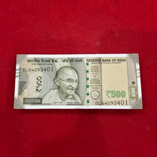 Rs 500 star full sirial packet 2025 Gov sanjay malhotra prifix 5LN 293401 (420.444.500 ) - Collection Bazzar