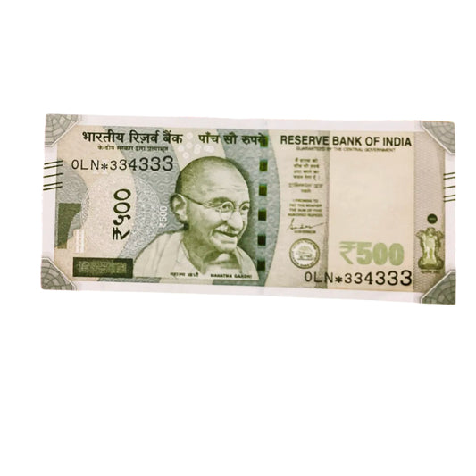 Rs 500 star note  334333 number governor  5 time all 33333 number - Collection Bazzar