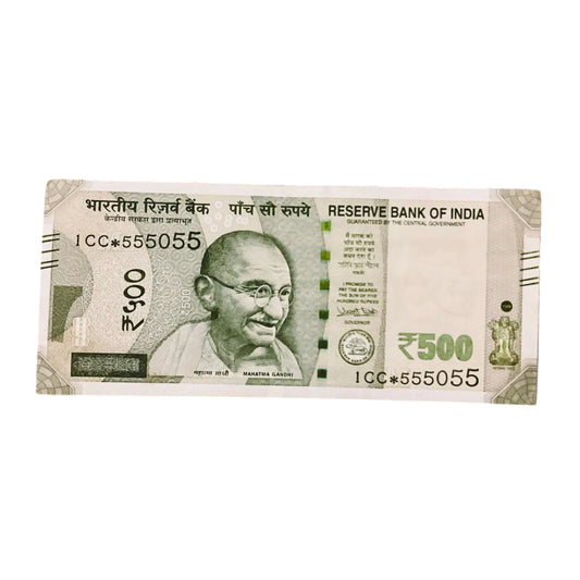 Rs 500 star note 555055 zero missing all 5  rare collectible - Collection Bazzar